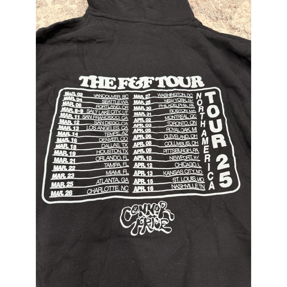 F&F Tour Connor Price 2025 Hoodie Mens Small Black Graphic Pullover - Picture 7 of 7